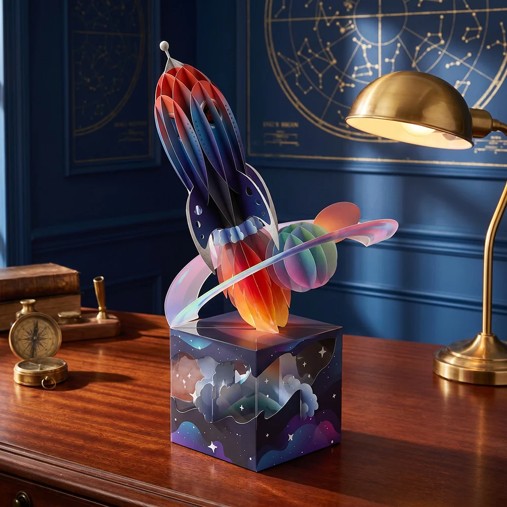 Lovepop Rocket Ship Unboxed Pop-Up Paper Sculpture