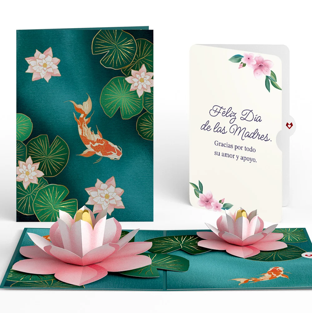 Lovepop Koi Fish and Lotus Pond Mother's Day Pop-Up Card and Sentiment Set for Spanish Mom