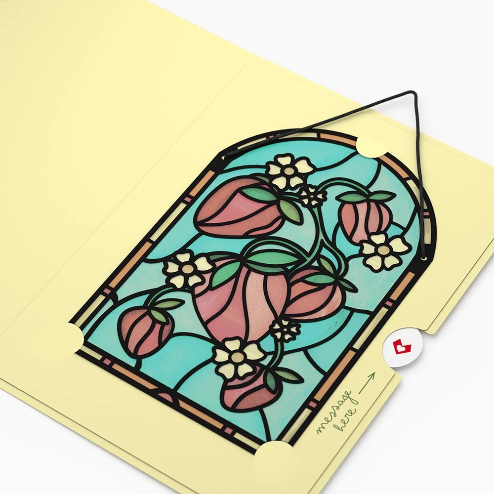 Lovepop Berry Sweet Birthday Suncatcher Card & Pop-Up Bouquet Bundle - Image 3