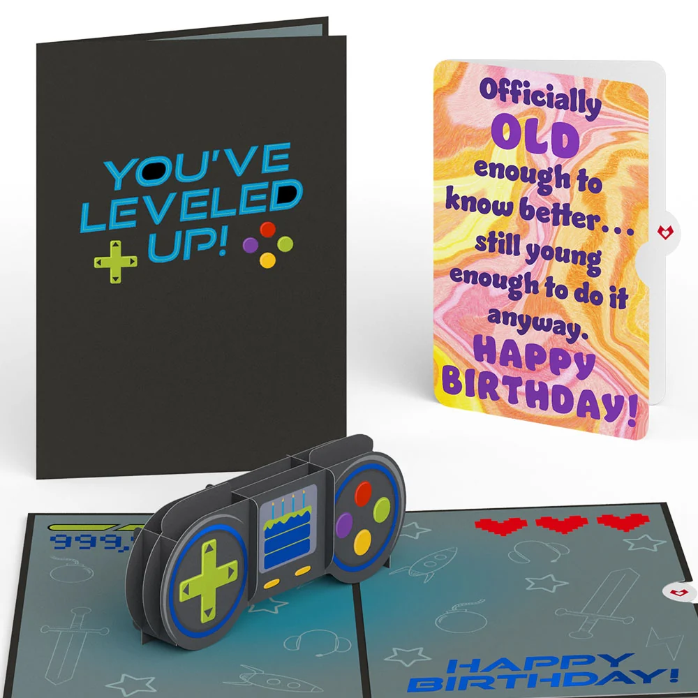 Lovepop Leveled Up Gamer Birthday Pop-Up Card and Sentiment Set