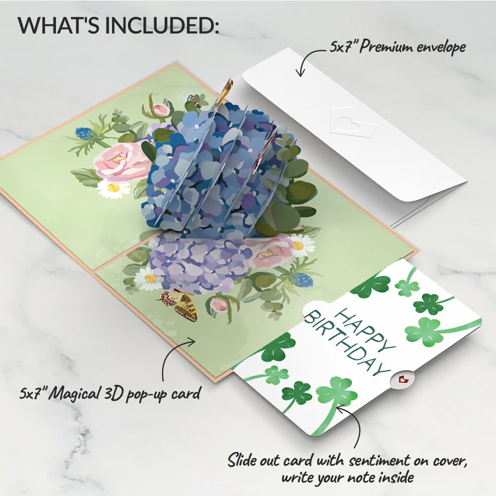 Lovepop Hydrangea Butterflies Birthday Pop-Up Card and Sentiment Set - Image 2