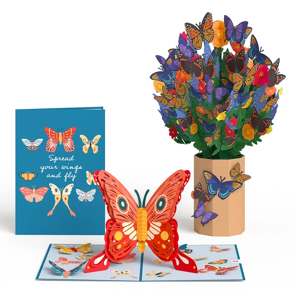 Lovepop Spread Your Wings Butterfly Pop-Up Card & Bouquet Bundle