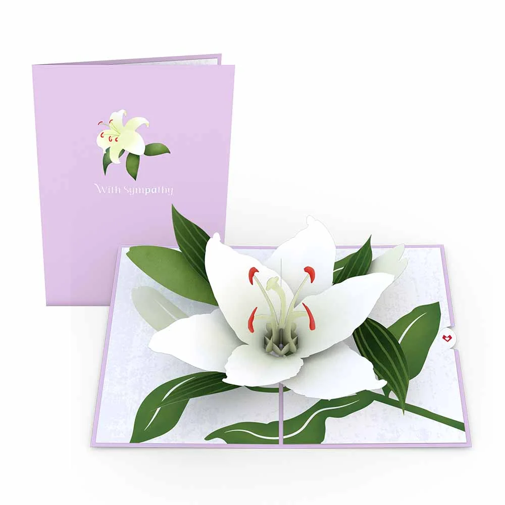 Lovepop Sympathy Lily Pop-Up Card