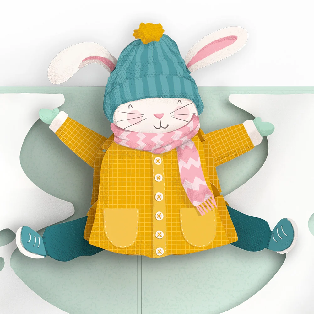 Lovepop Let It Snow Winter Bunny Pop-Up Card and Snowflake Holiday Sentiment Set - Image 3