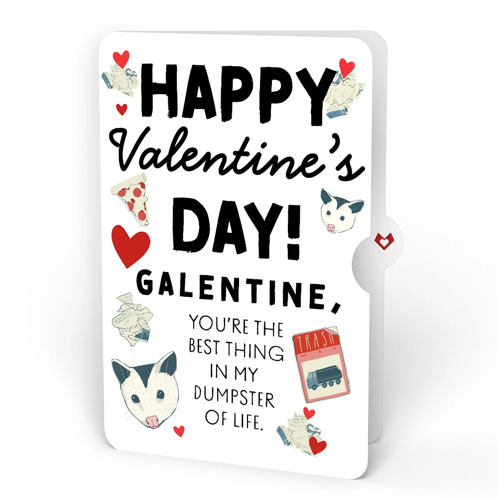 Lovepop Party Possums Galentine Glitter Bouquet and Sentiment Set for Friend Vase - Image 4