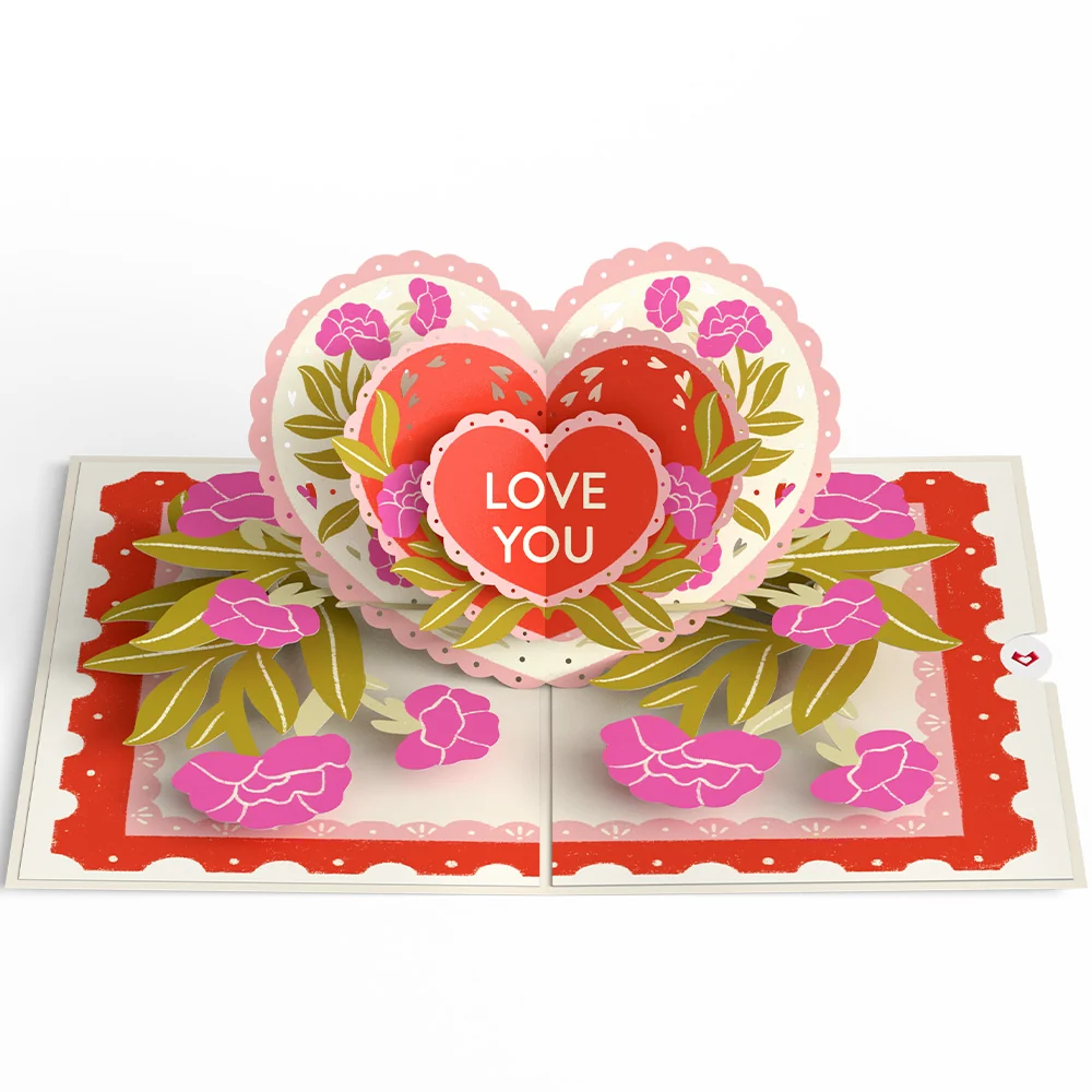 Lovepop Vintage Floral Love You Heart Pop-Up Card - Image 4