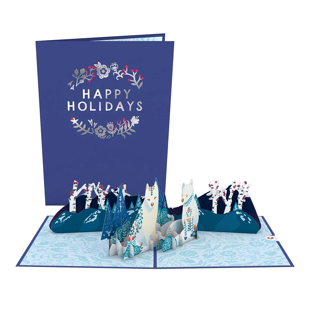 Lovepop Scandinavian Style Holiday Foxes Pop-Up Card