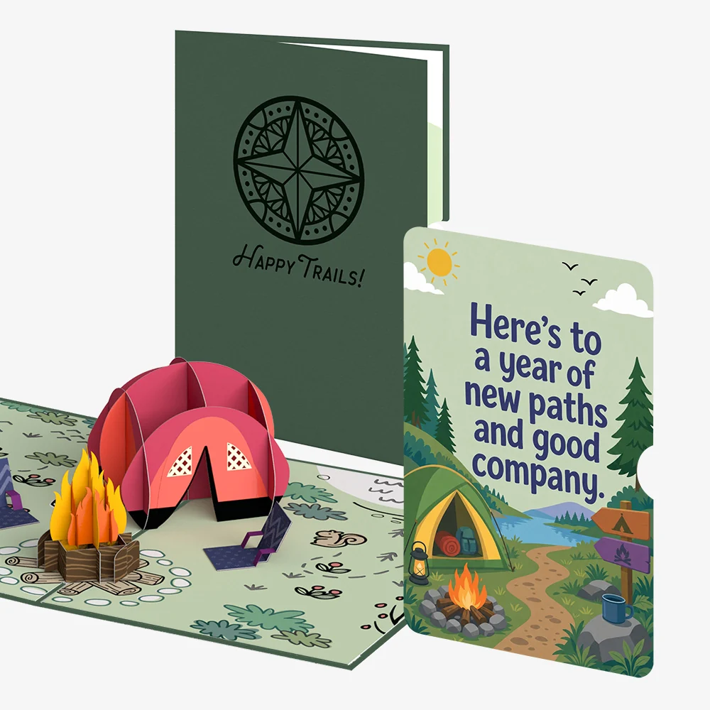 Lovepop Happy Trails Camping Trip Birthday Pop-Up Card and New Paths Sentiment Set Chair