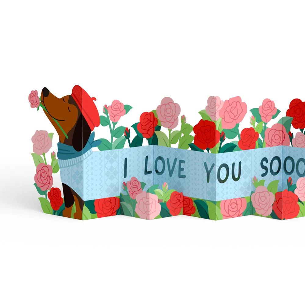 Lovepop Love You So Much Dog Anniversary Loooooong Card (Expands to 2 feet) and Sentiment Set for Husband - Image 3