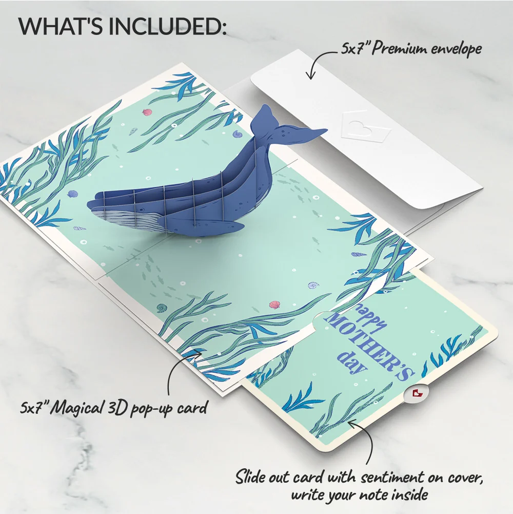 Lovepop Whale Beneath the Waves Mother’s Day Pop-Up Card and Sentiment Set for Mom - Image 2