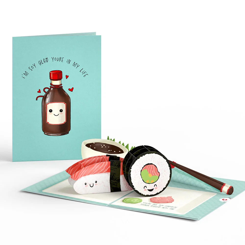 Lovepop Soy Glad You're in My Life Sushi Pop-Up Card Bottle