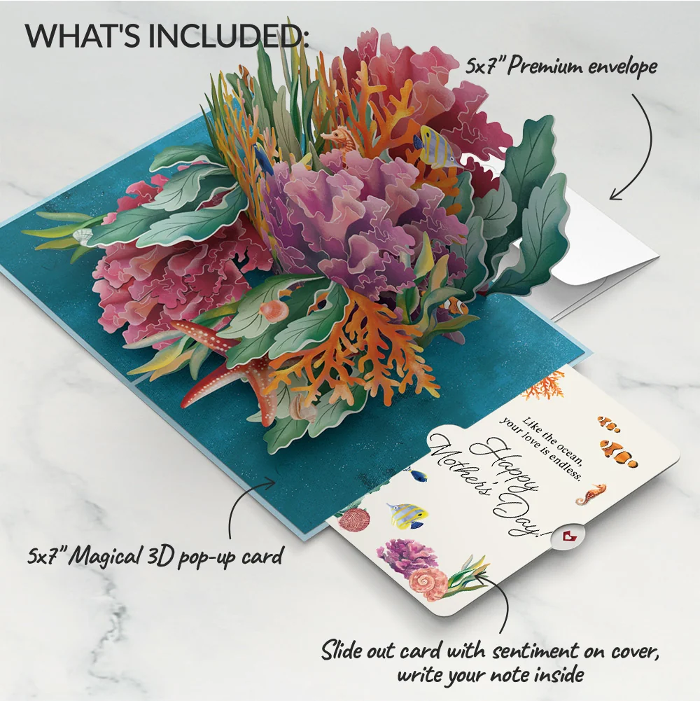 Lovepop Coral Reef Wonders Mother's Day Pop-Up Card and Sentiment Set - Image 2