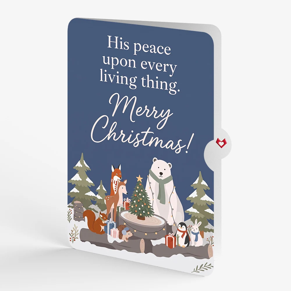 Lovepop Holiday Woodland Animals Christmas Pop-Up Card and His Peace Sentiment Set - Image 4