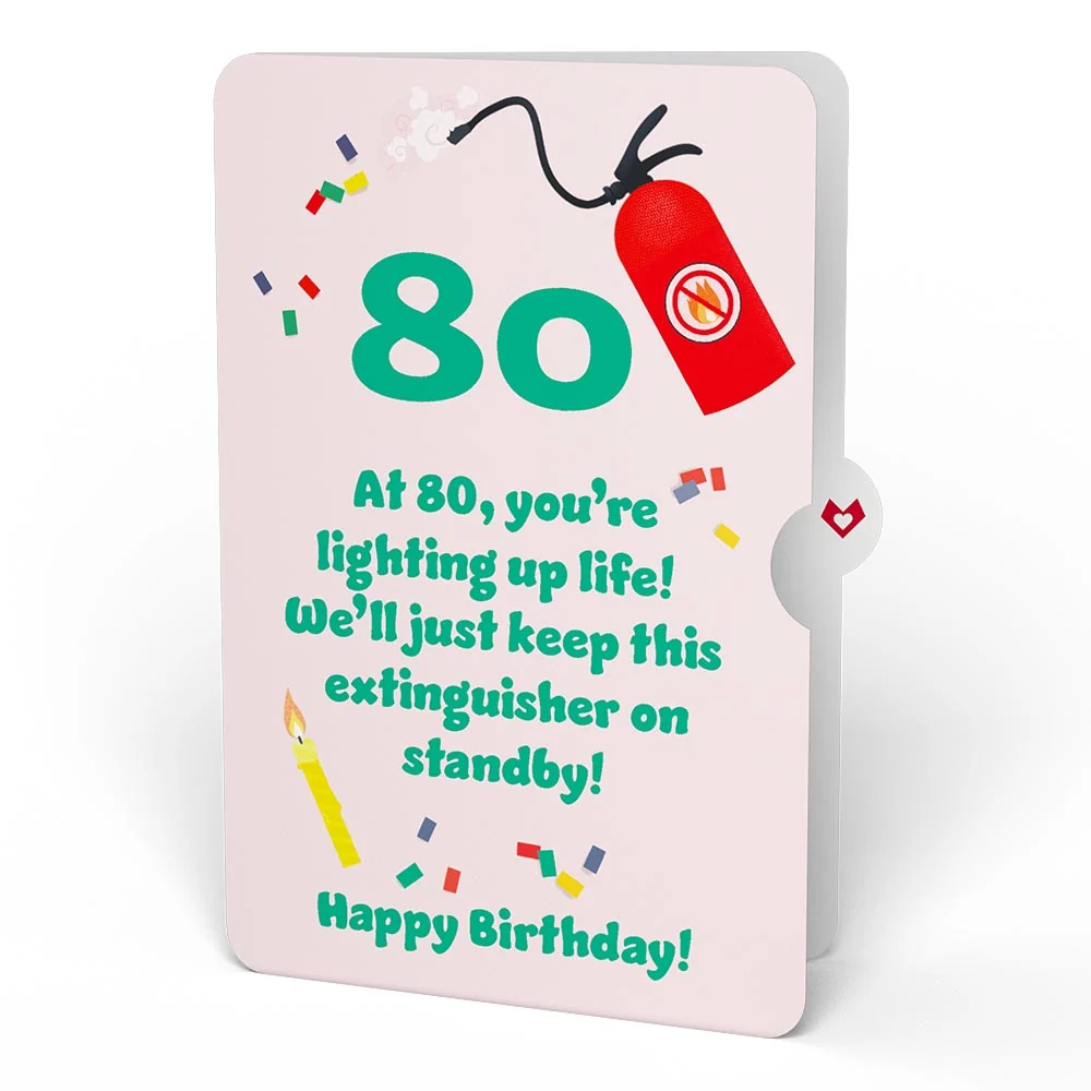 Lovepop Holy Smokes You're Old 80th Birthday Pop-Up Card and Sentiment Set Candle - Image 4