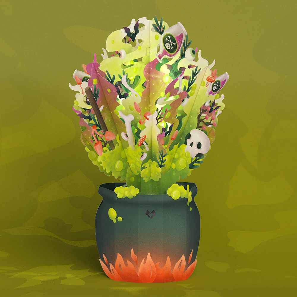 Lovepop Halloween Cauldron Light-Up Bouquet Vase - Image 3