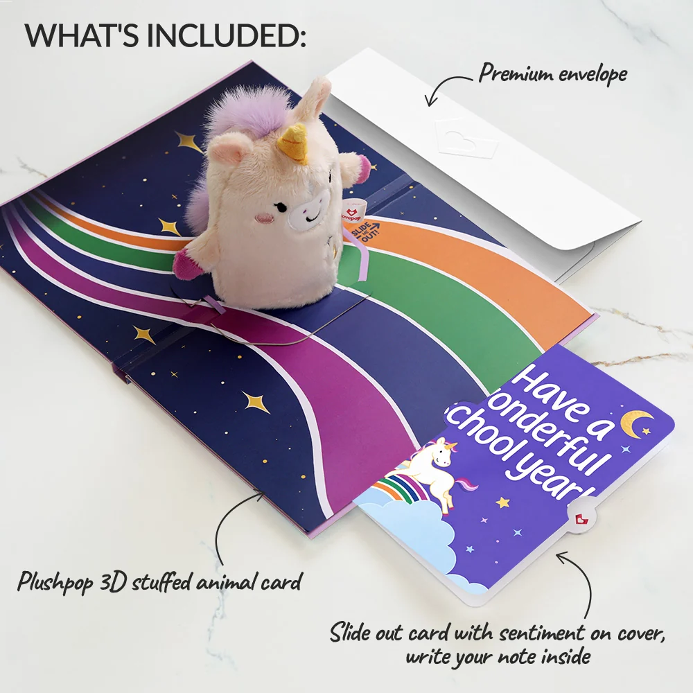 Lovepop 'One of a Kind' Unicorn Encouragement Plushpop Card and Wonderful School Year Sentiment Set - Image 2