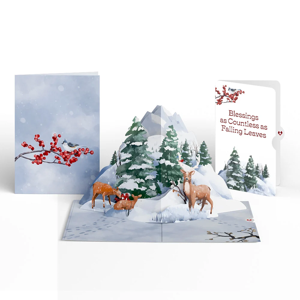 Lovepop Snowfall's Hush Winter Pop-Up Card and Countless Blessings Sentiment Set