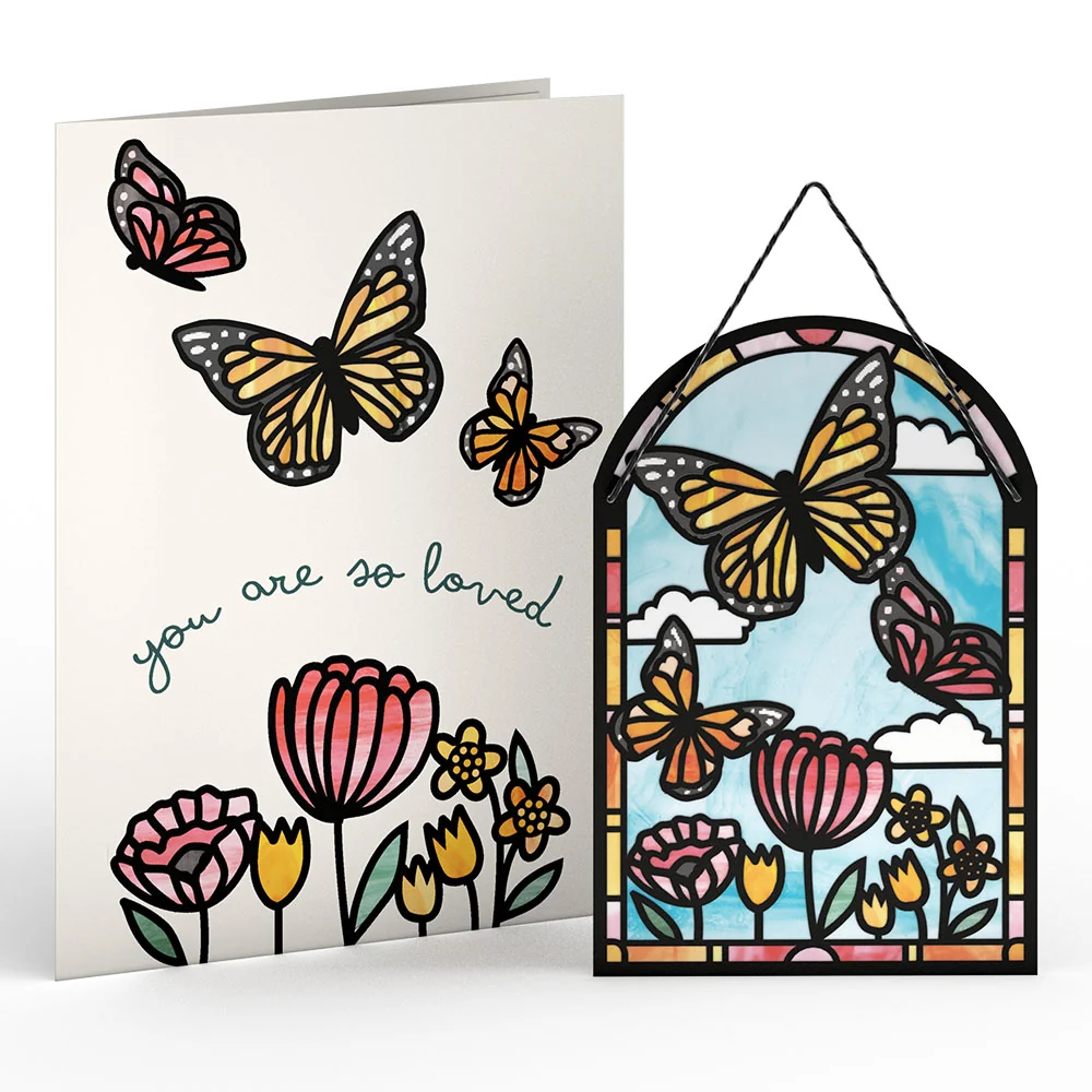 Lovepop You Are So Loved Butterflies Suncatcher Card - Image 2