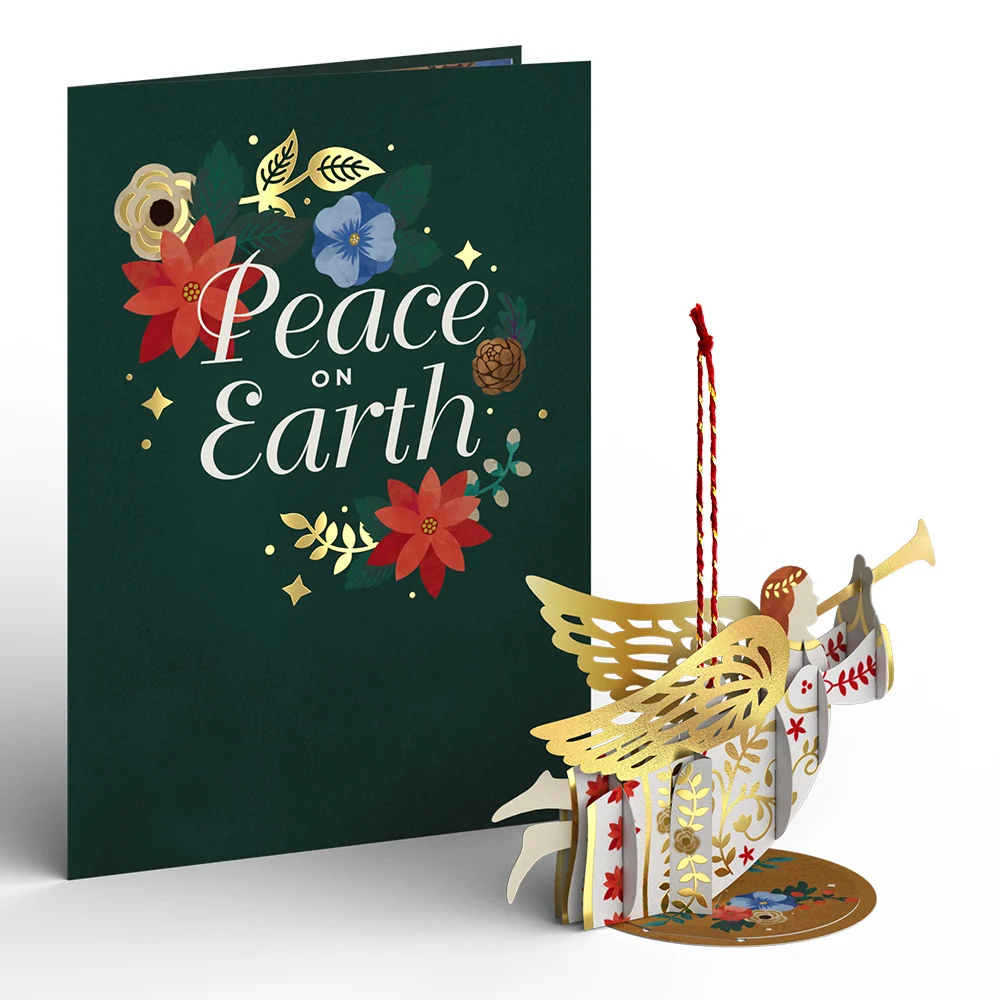 Lovepop Peace on Earth Angel Slicegami Ornament Card
