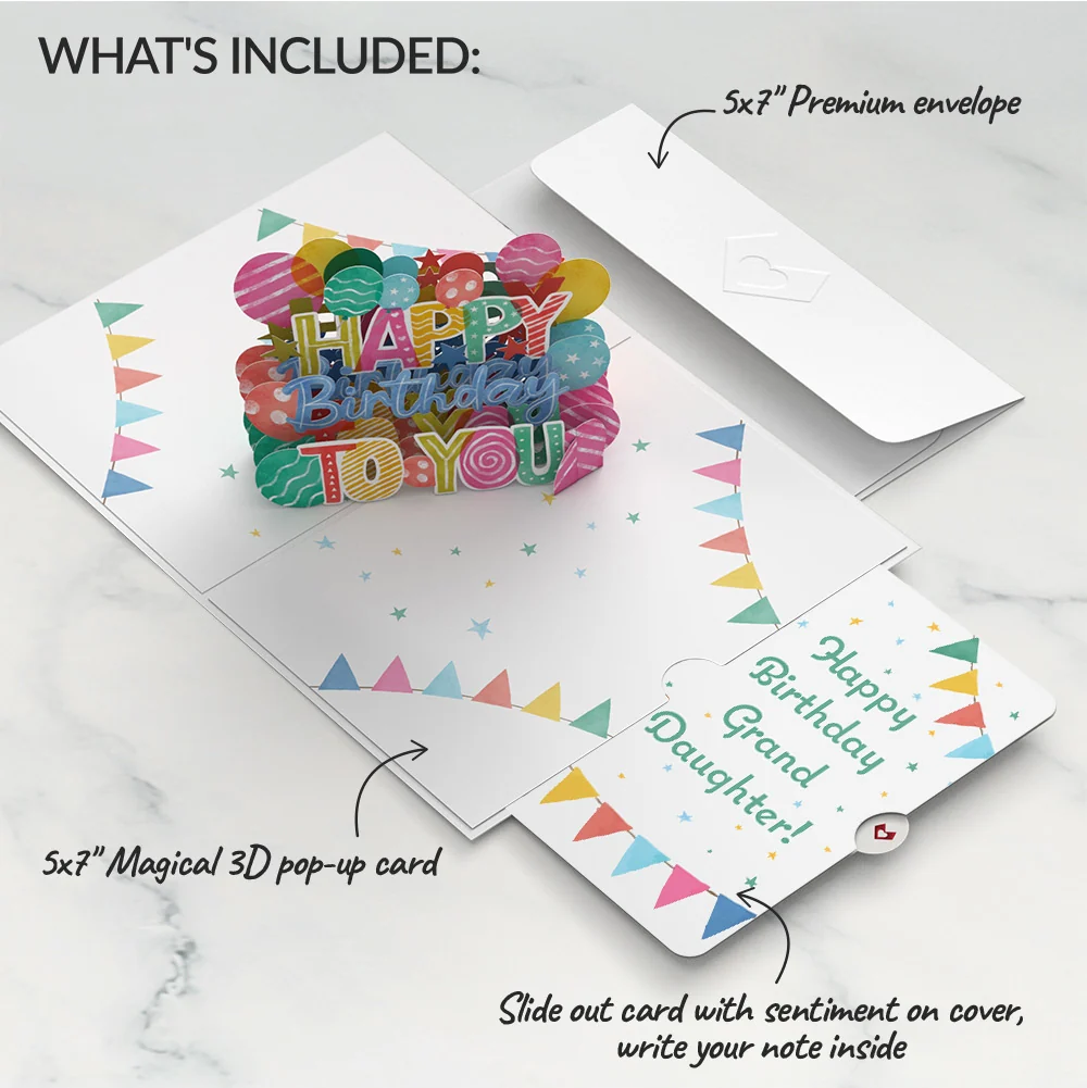 Lovepop Let's Celebrate Birthday Pop-Up Card and Sentiment Set for Granddaughter - Image 2