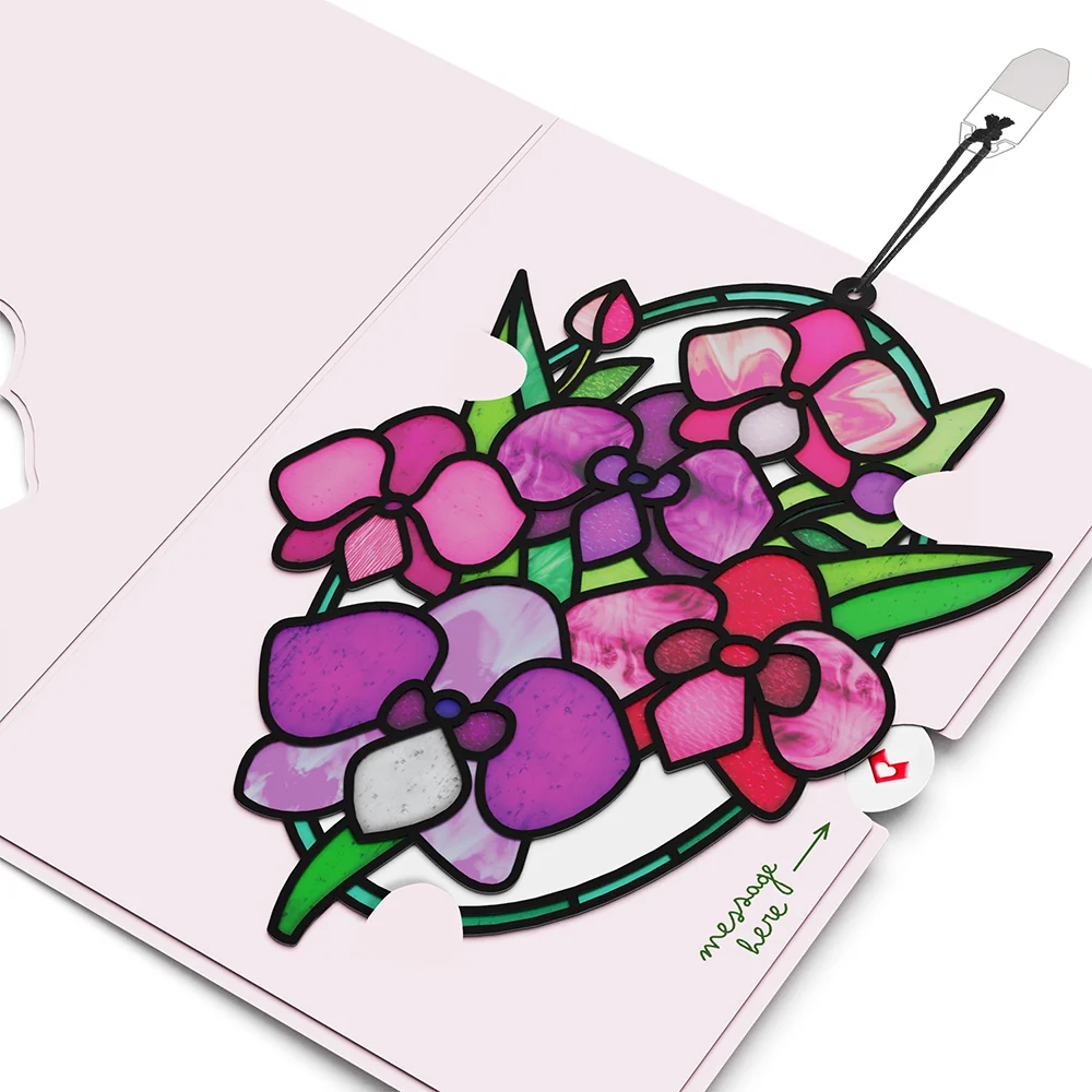 Lovepop You Make Things Bloom Orchid Suncatcher Card - Image 4