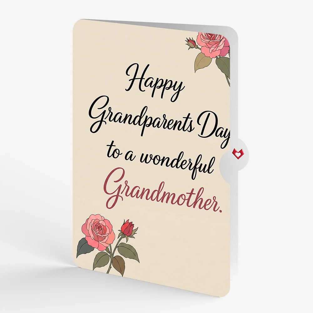 Lovepop Roses in Bloom Pop-Up Card and Grandparents Day Sentiment Set Cream - Image 4