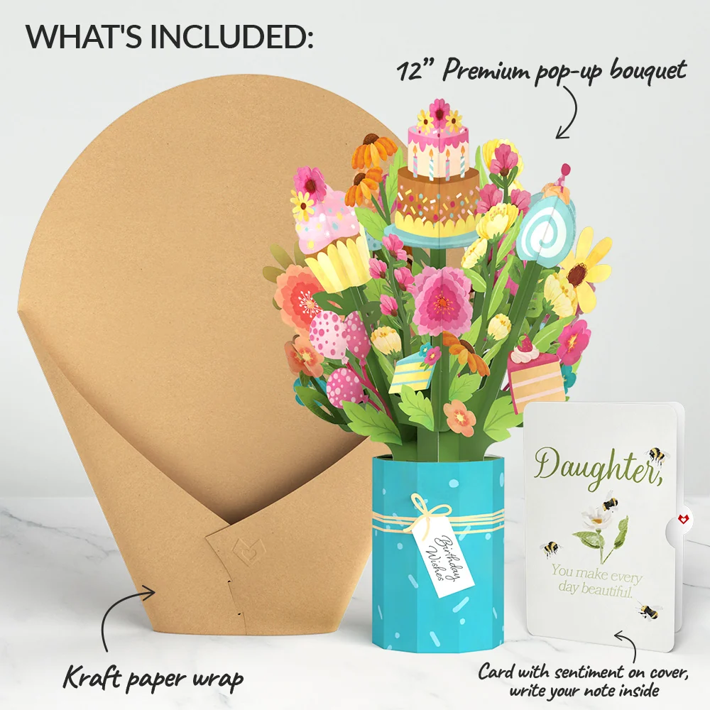 Lovepop Sweet Birthday Wishes Bouquet and Sentiment Set for Daughter Vase - Image 2