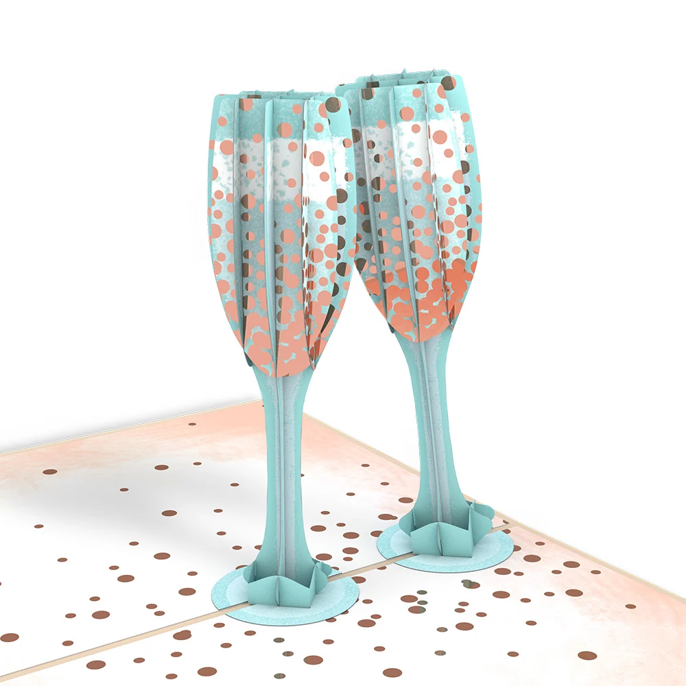 Lovepop Champagne Toast Birthday Pop-Up Card and The original YOU Sentiment Set Glass - Image 3