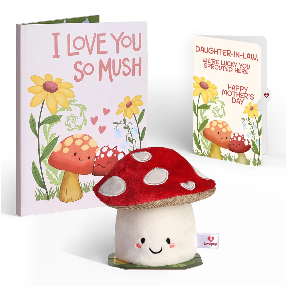 Lovepop 'Love You So Mush' Mother’s Day Plushpop Card and Sentiment Set for Daughter-in-law Cream