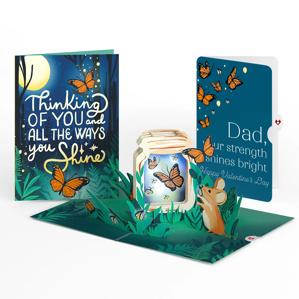 Lovepop Thinking of You Butterfly Jar Valentine Light-Up Pop-Up Card and Sentiment Set for Dad