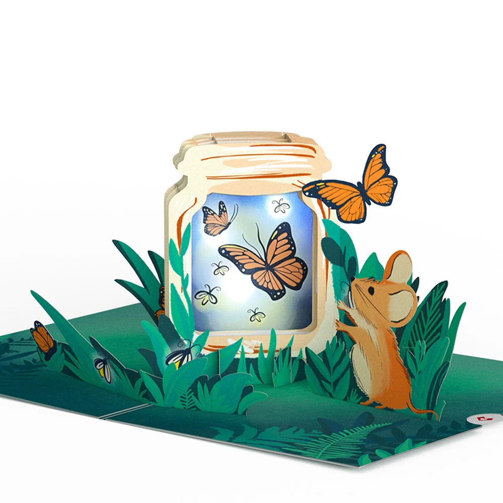 Lovepop Thinking of You Butterfly Jar Birthday Light-Up Pop-Up Card and Sentiment Set for Wife - Image 3