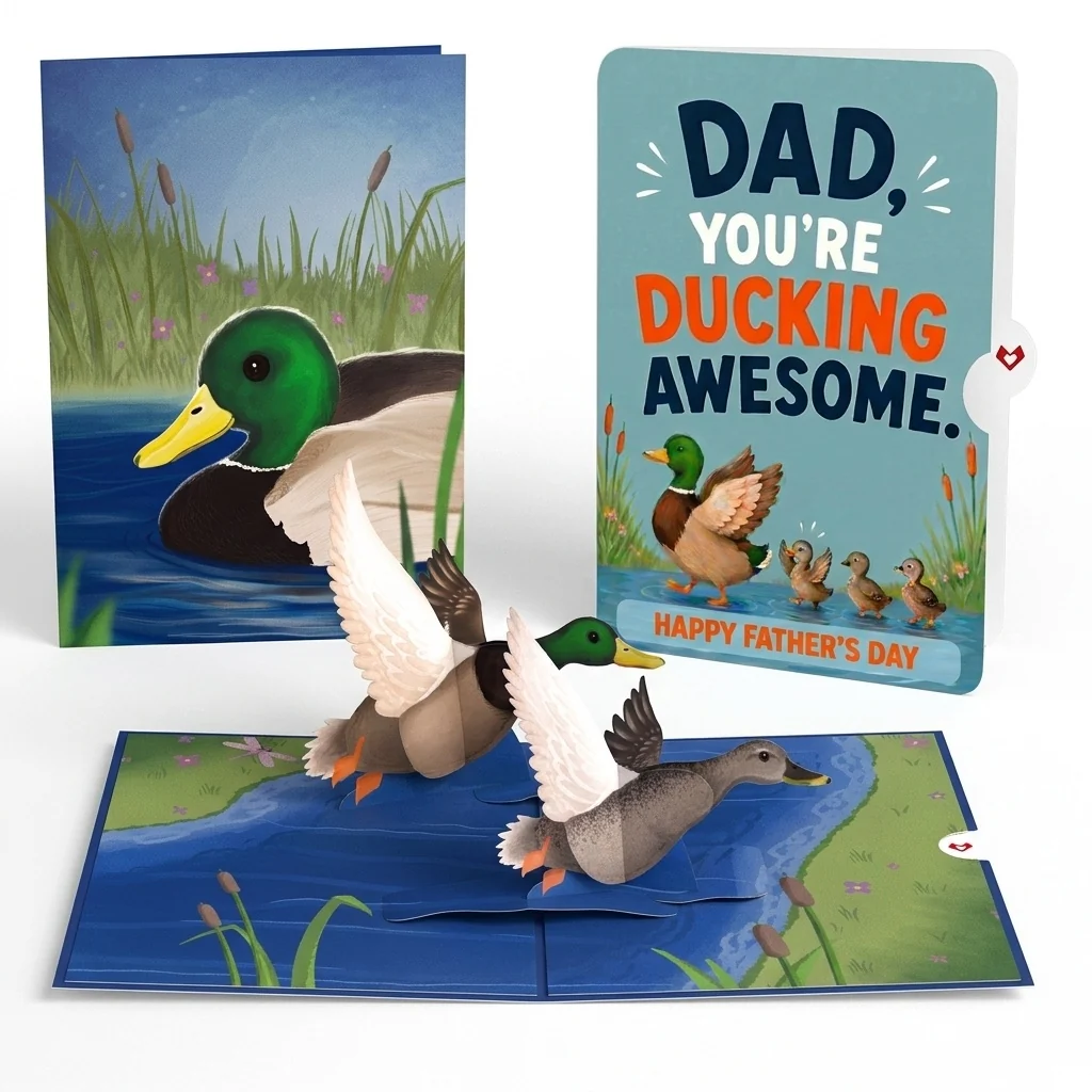 Lovepop Pondside Mallard Ducks Father's Day Pop-Up Card and Sentiment Set for Dad