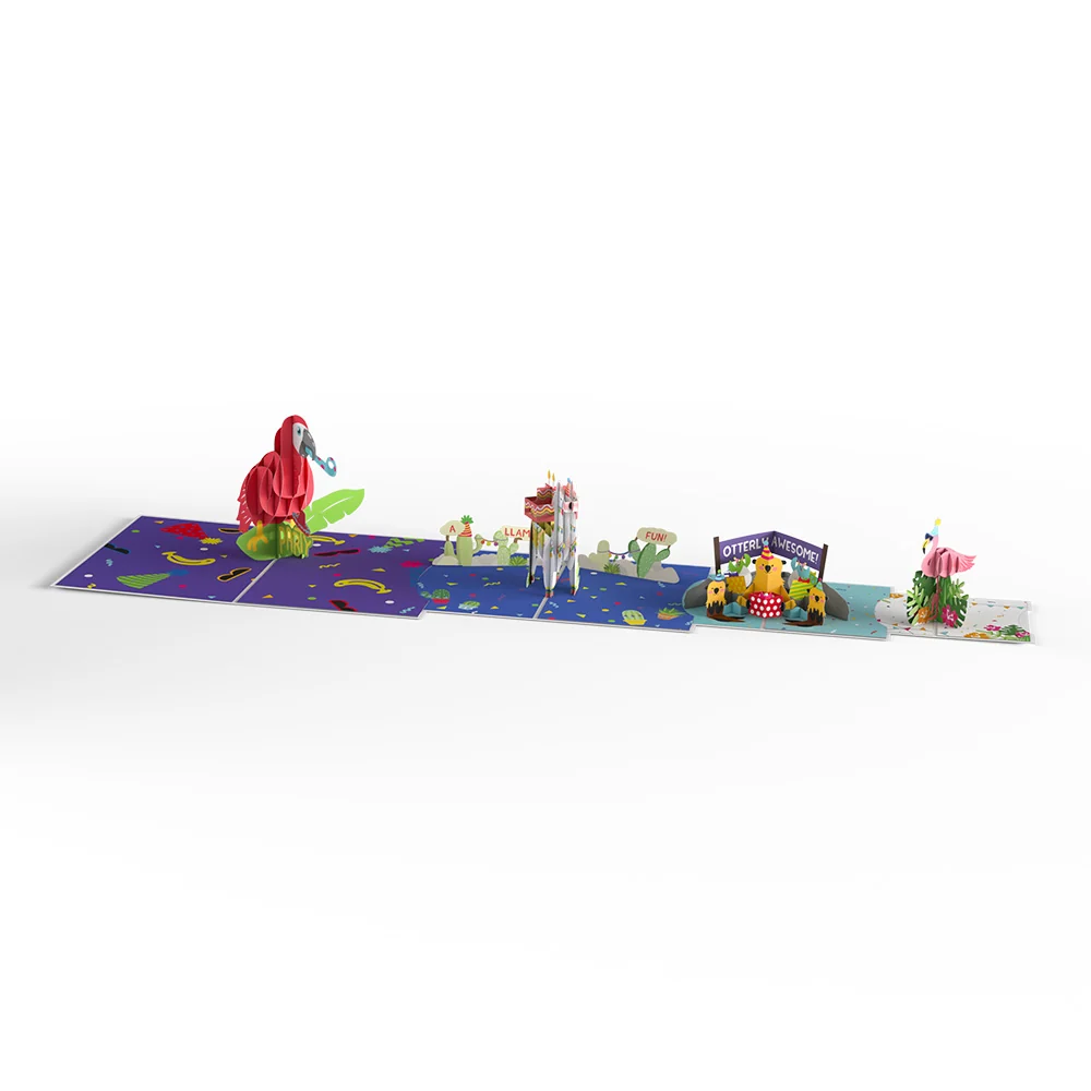 Lovepop Birthday Party Animals 4-in-1 Nesting Card - Image 4