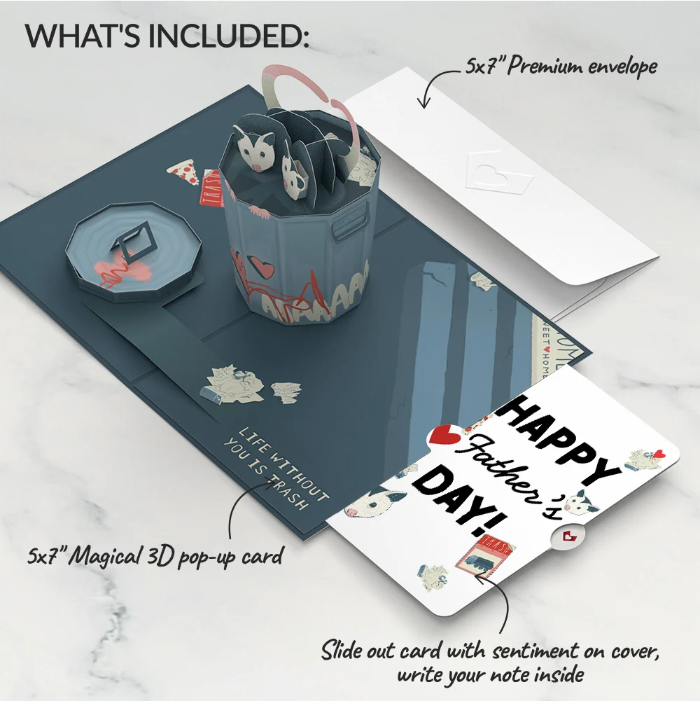 Lovepop Life Without You Is Trash Possums Father’s Day Pop-Up Card and Sentiment Set - Image 2