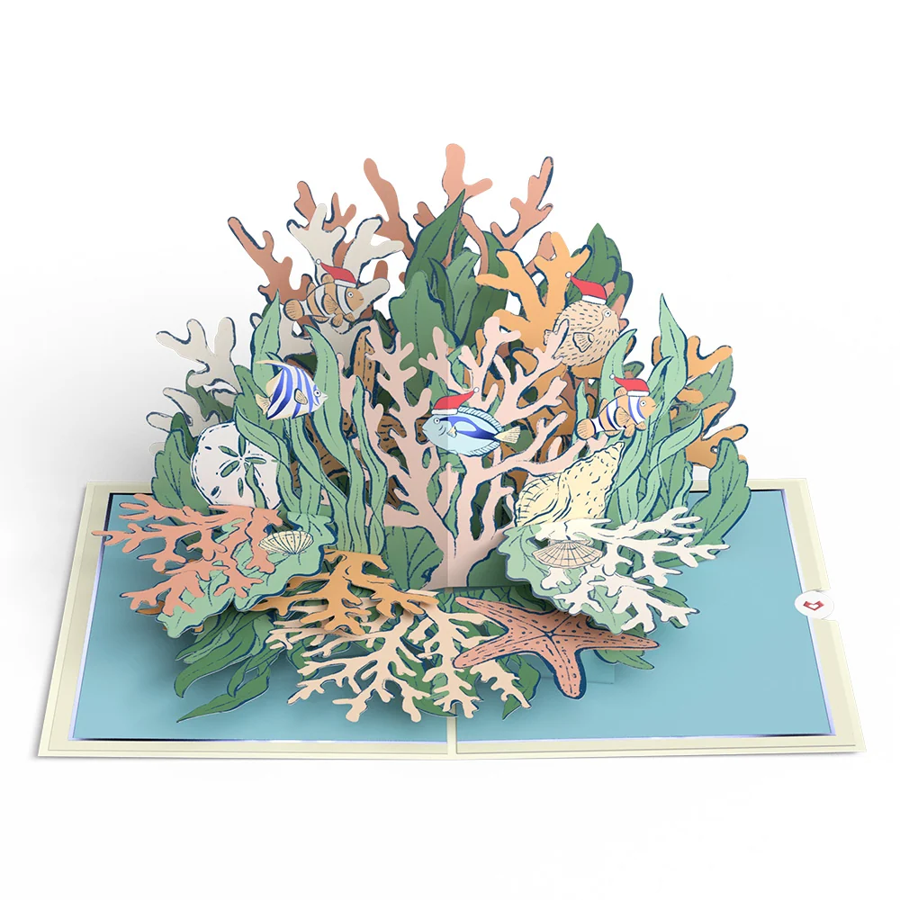 Lovepop Christmas Coral Pop-Up Card - Image 4