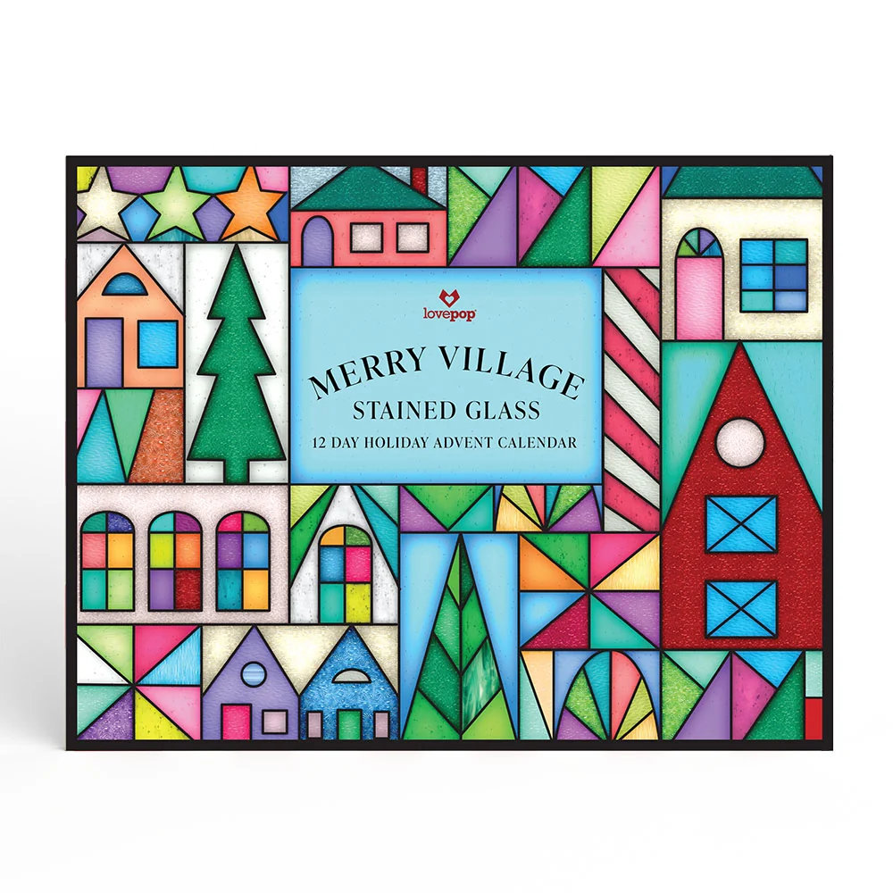 Lovepop Merry Village Stained Glass 12 Day Holiday Advent Calendar - Image 4