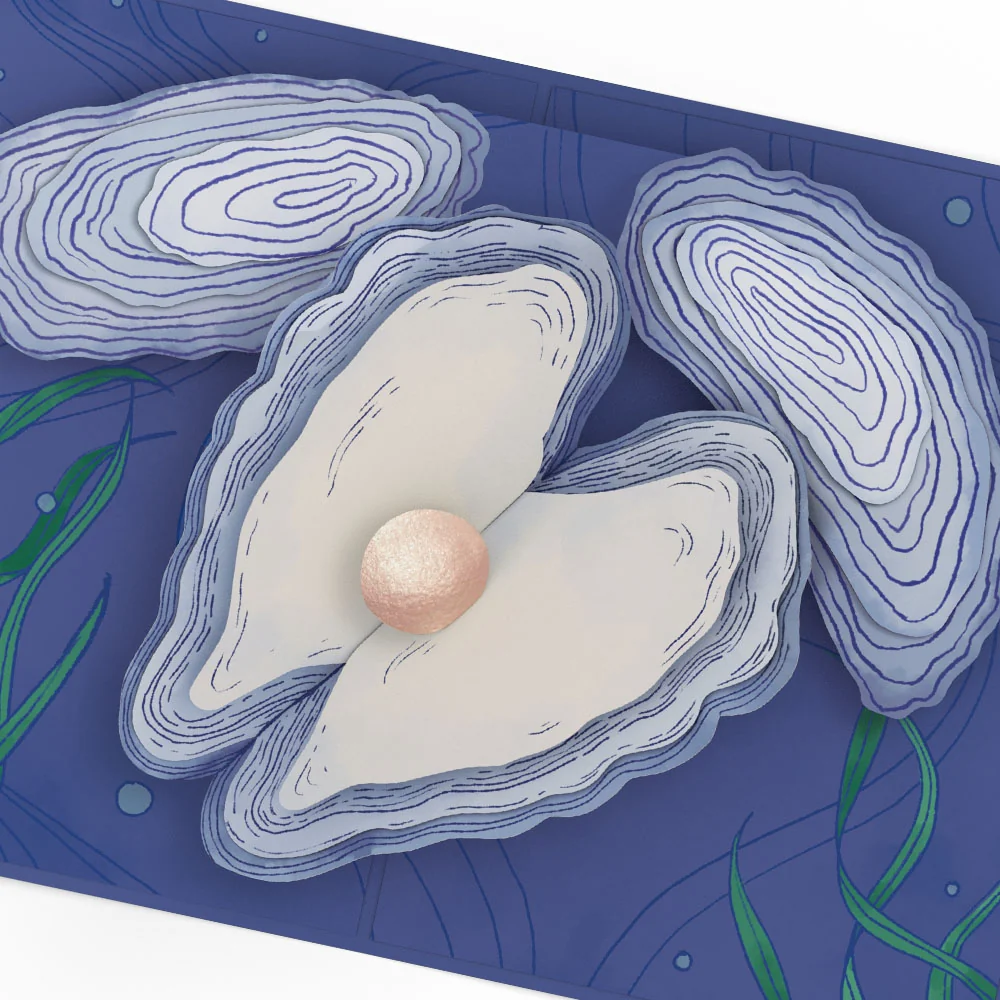 Lovepop Coastal Oysters Pop-Up Card - Image 2