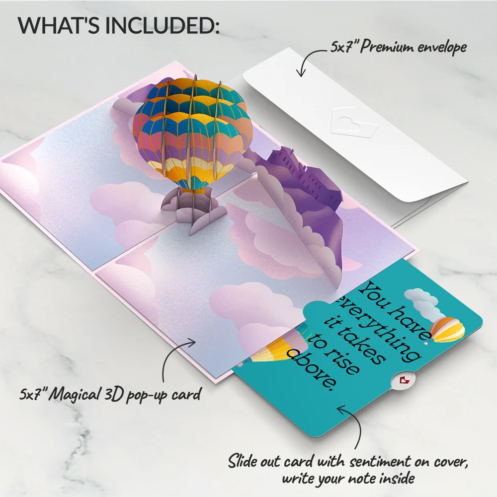 Lovepop Adventure Awaits Hot Air Balloon Encouragement Pop-Up Card and Sentiment Set - Image 2