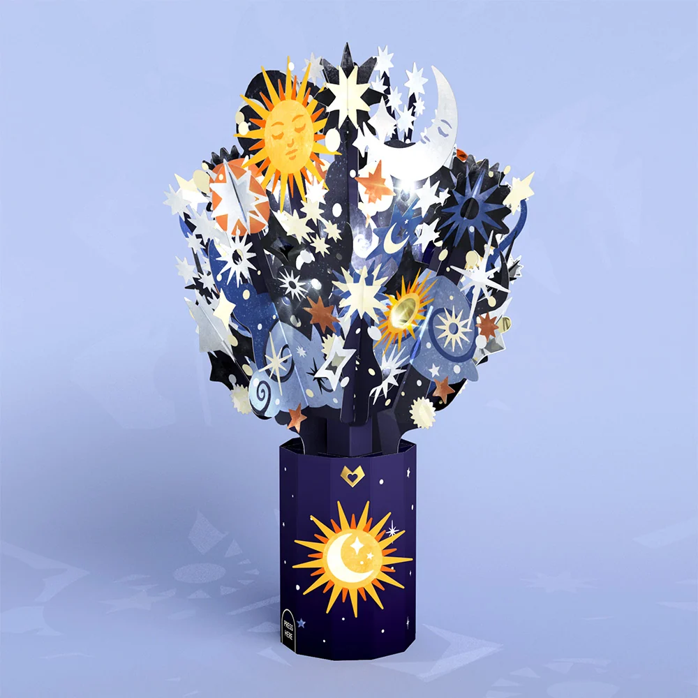Lovepop Love You to the Moon and Back Light-Up Pop-Up Card & Bouquet Bundle - Image 5