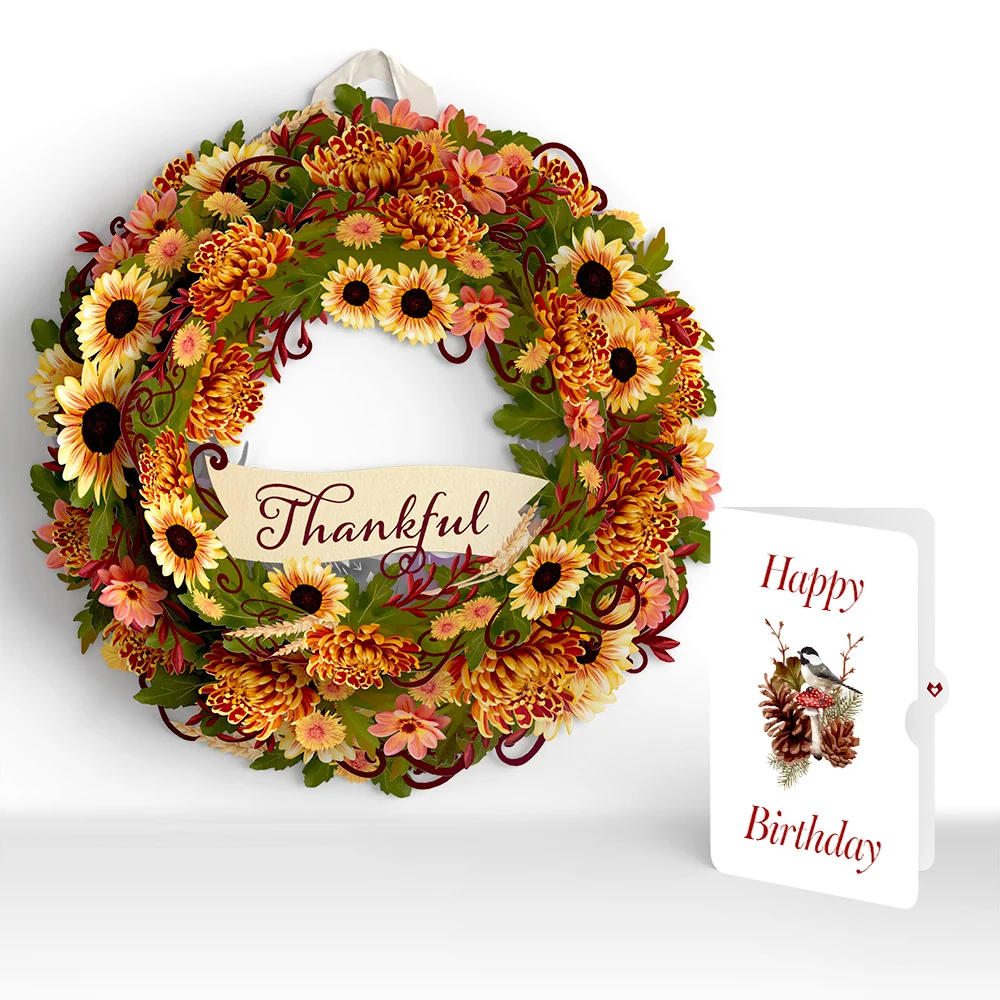 Lovepop Thankful Birthday Wreath and Sentiment Set