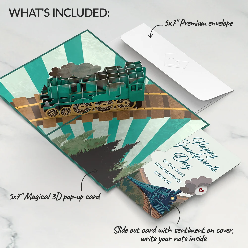 Lovepop Classic Train Pop-Up Card and Grandparents Day Sentiment Set - Image 2