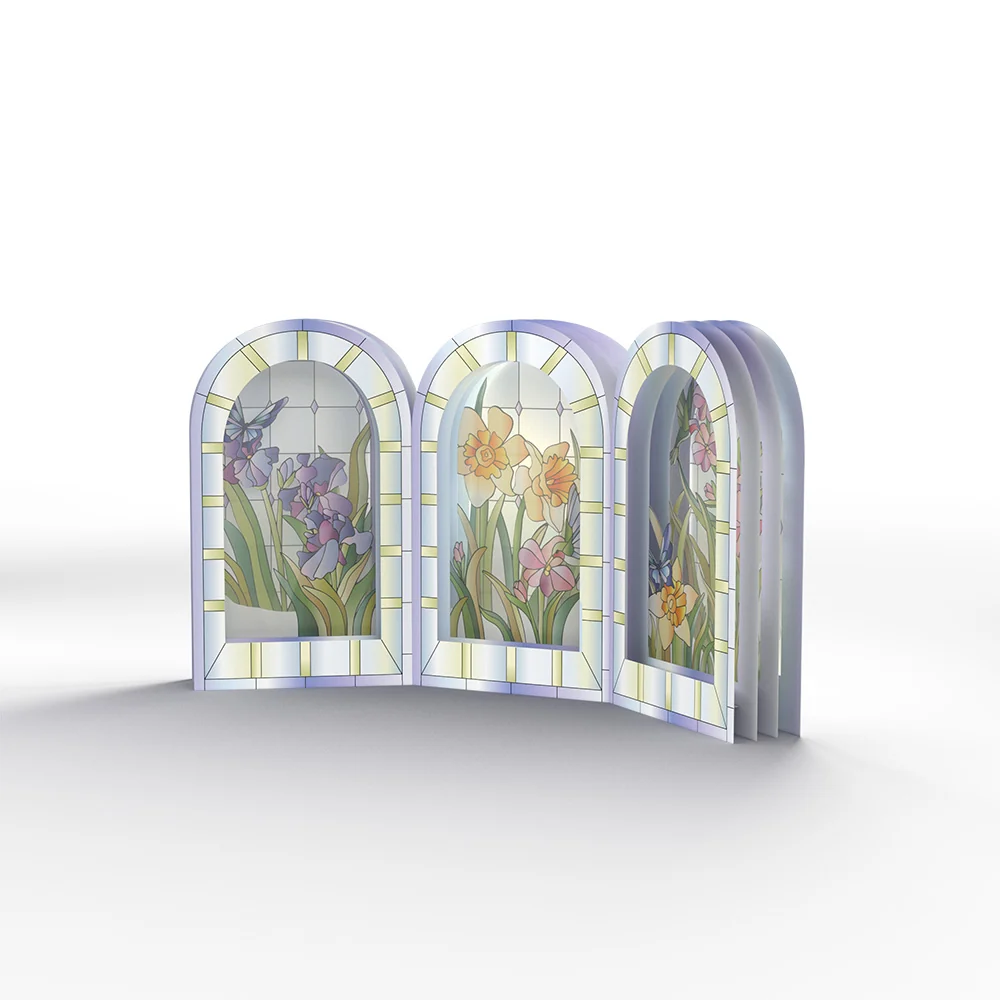 Lovepop Stained Glass Floral Triptych Pop-Up Gift - Image 6
