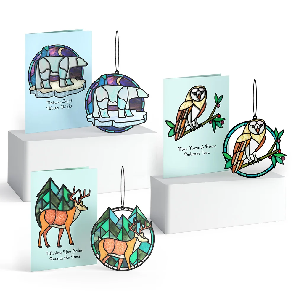 Lovepop Winter Animals Suncatcher 3-Pack