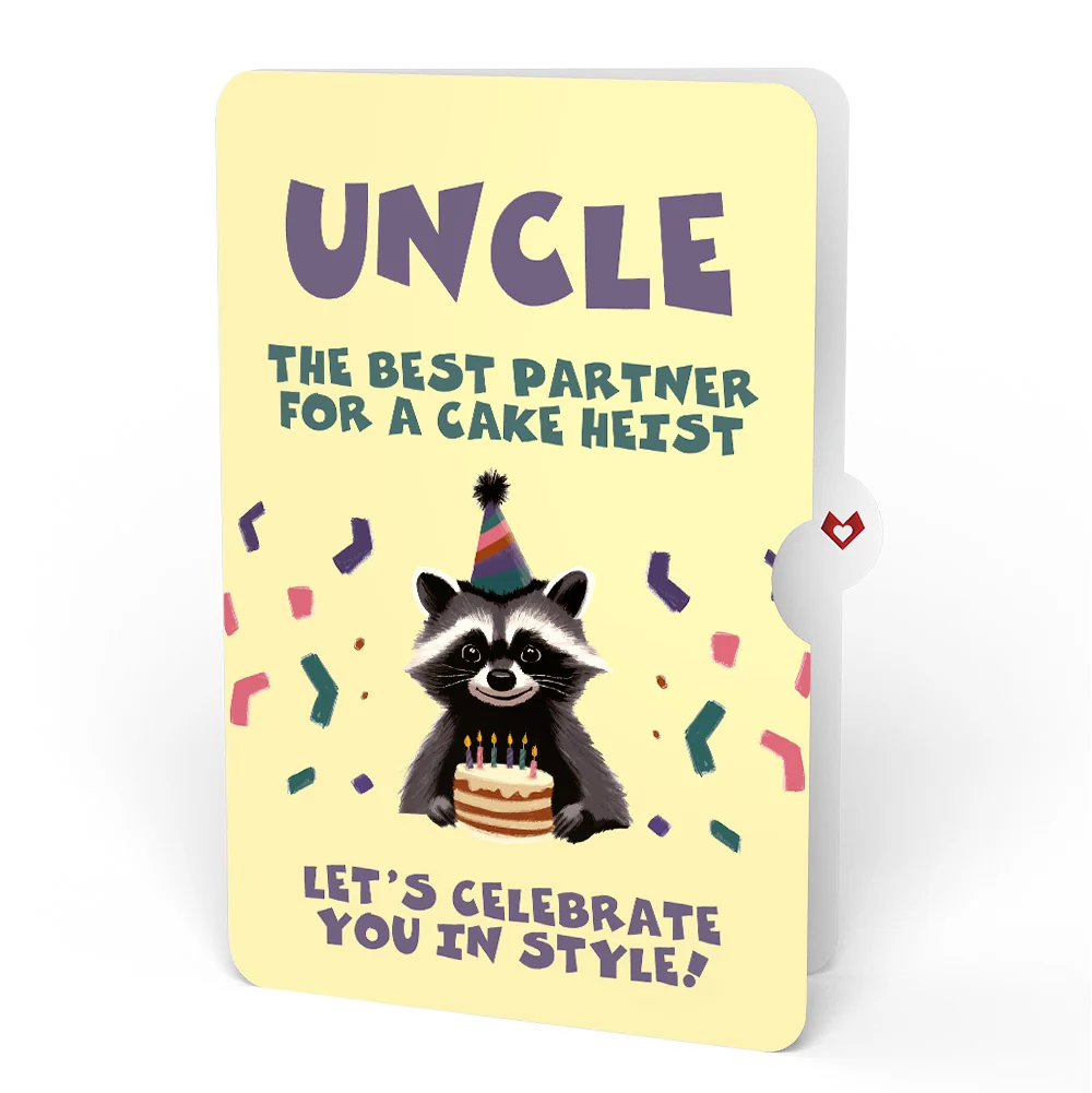 Lovepop Go Feral Raccoon Birthday Pop-Up Card and Sentiment Set for Uncle Candle - Image 4