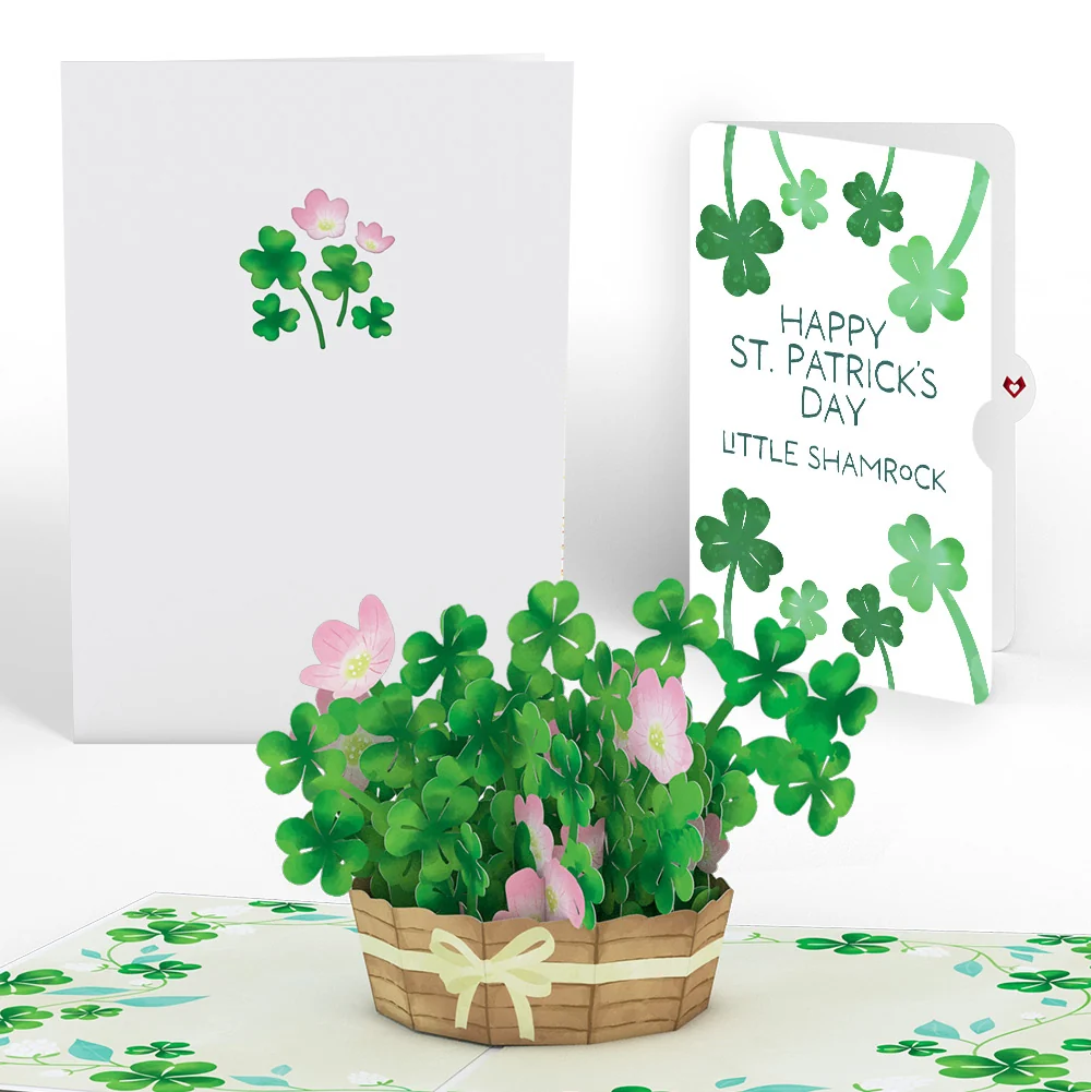 Lovepop Shamrock Basket St. Patrick’s Day Pop-Up Card and Sentiment Set