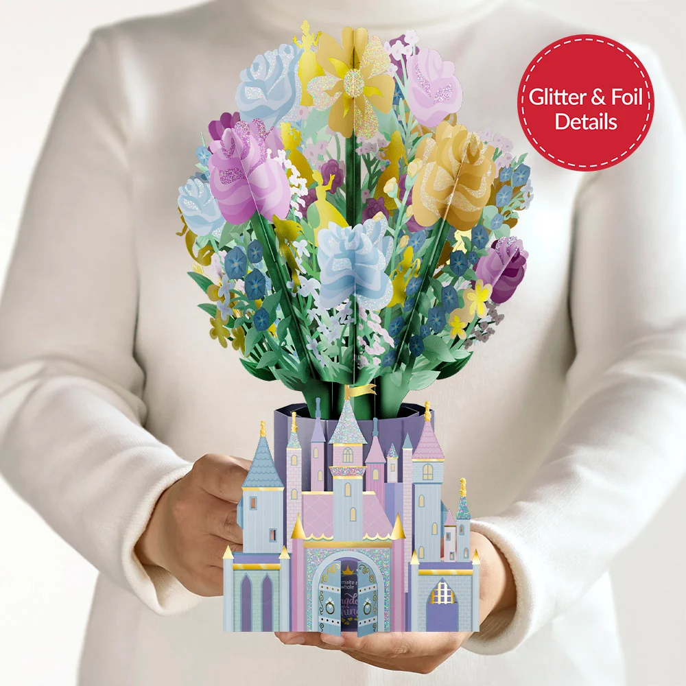 Lovepop Disney Princess You Make the Whole Kingdom Shine Glitter Flower Buds Bouquet