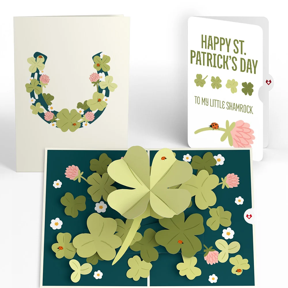 Lovepop Shamrock Fields St. Patrick’s Day Pop-Up Card and Sentiment Set for Kid Cream