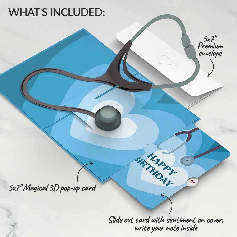 Lovepop Doctor Birthday Pop-Up Card and Sentiment Set Scrub - Image 2