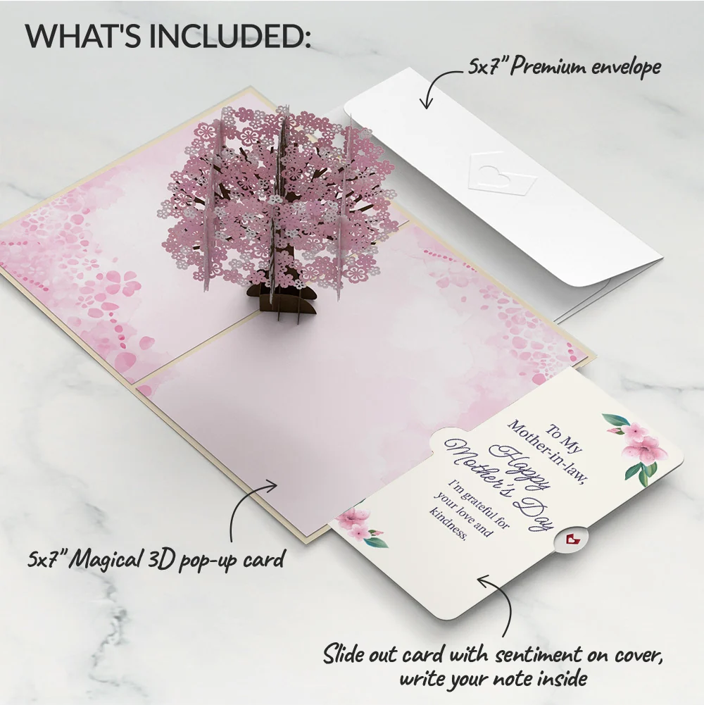 Lovepop Cherry Blossom Mother's Day Pop-Up Card and Sentiment Set for Mother-in-law - Image 2