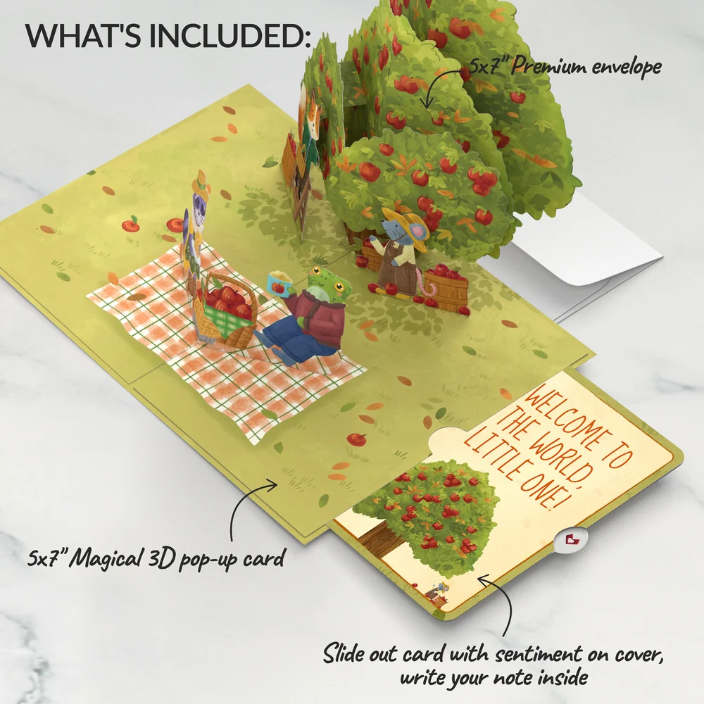 Lovepop Woodland Animals Autumn Greetings New Baby Pop-Up Card and Sentiment Set Basket - Image 2